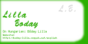 lilla boday business card
