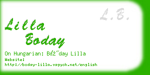 lilla boday business card